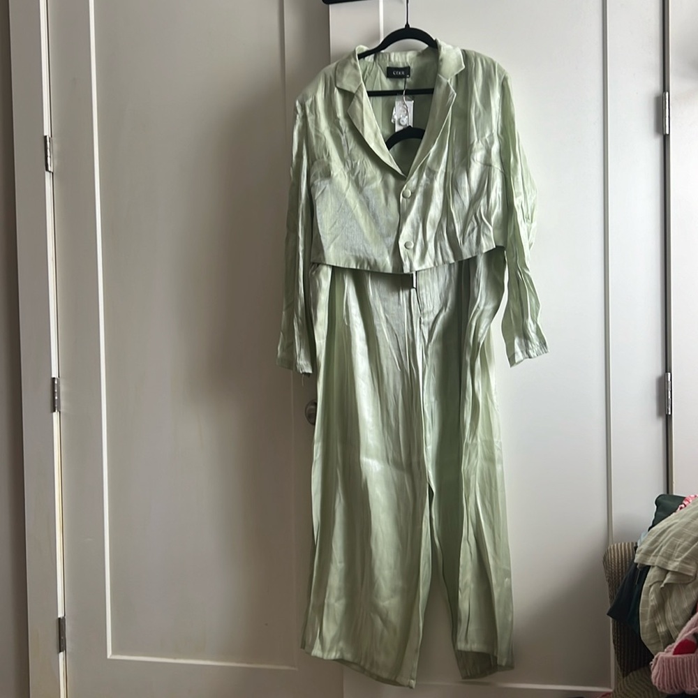 Mint/Seafoam green shimmery suit from cider.